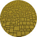 Square Patterned Dark Bronze Brown Rug, pat2173yw