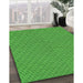 Patterned Green Rug in Family Room, pat2174grn