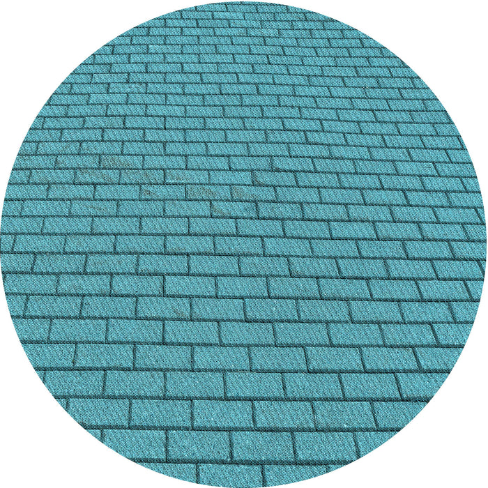 Square Patterned Dark Cyan Green Rug, pat2174lblu