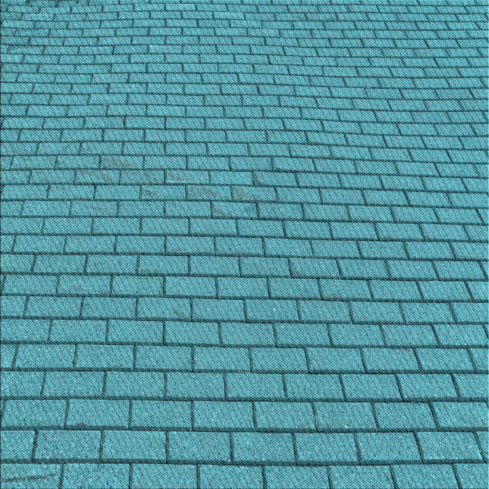 Round Machine Washable Transitional Dark Cyan Green Rug, wshpat2174lblu