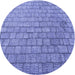 Square Patterned Denim Blue Rug, pat2175blu