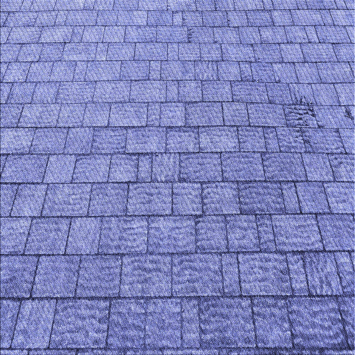 Round Patterned Denim Blue Rug, pat2175blu