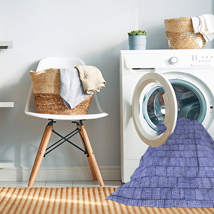 Machine Washable Transitional Denim Blue Rug in a Washing Machine, wshpat2175blu