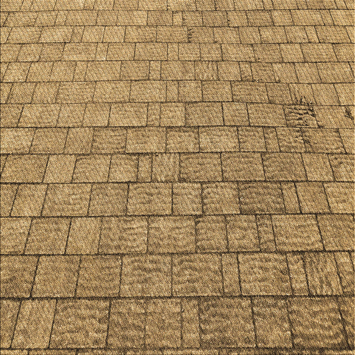 Round Patterned Yellow Rug, pat2175brn