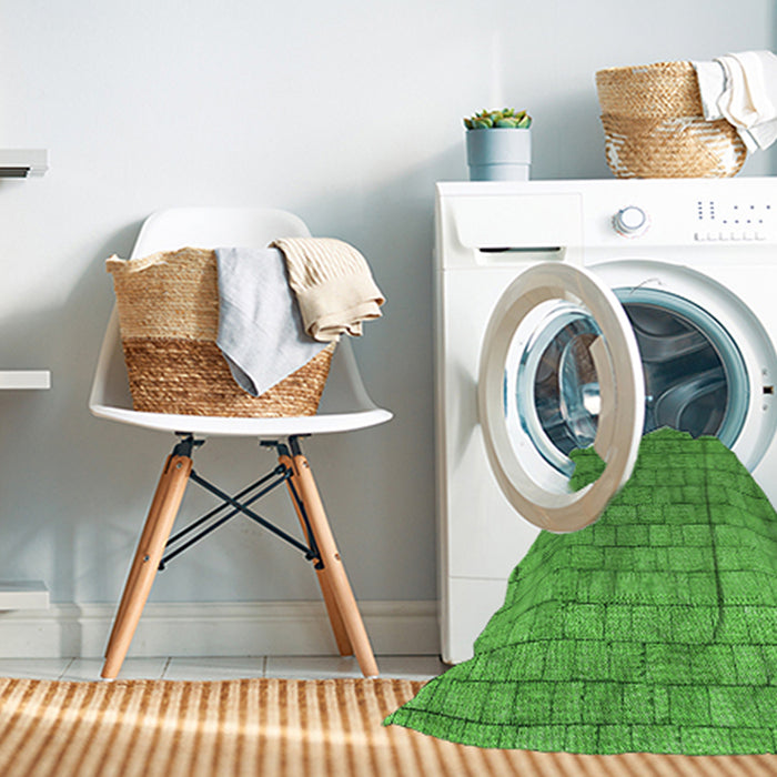 Machine Washable Transitional Green Rug in a Washing Machine, wshpat2175grn