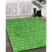 Machine Washable Transitional Green Rug in a Family Room, wshpat2175grn