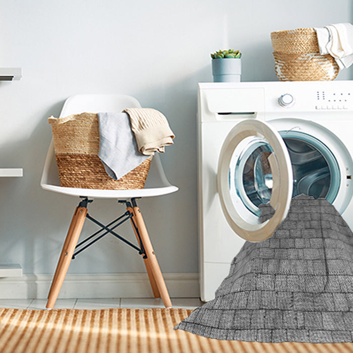 Machine Washable Transitional Ash Gray Rug in a Washing Machine, wshpat2175gry
