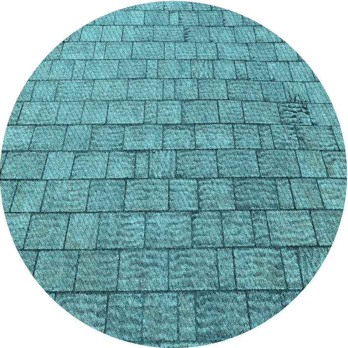 Square Machine Washable Transitional Dark Cyan Green Rug in a Living Room, wshpat2175lblu