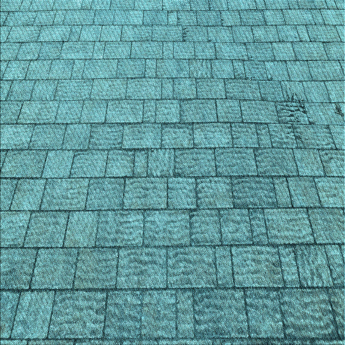 Round Machine Washable Transitional Dark Cyan Green Rug, wshpat2175lblu