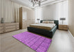 Patterned Violet Purple Rug in a Bedroom, pat2175pur