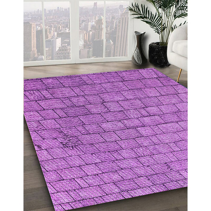 Patterned Violet Purple Rug in Family Room, pat2175pur