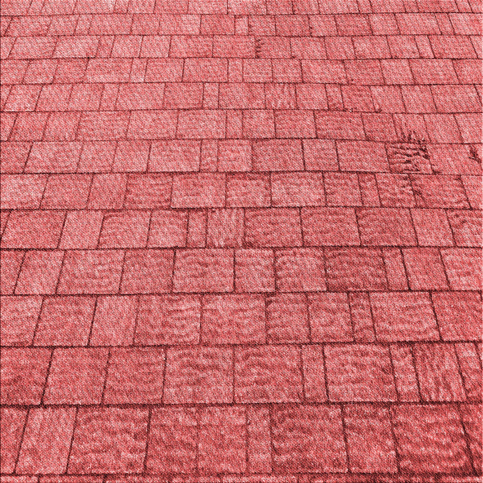 Round Patterned Ruby Red Rug, pat2175rd
