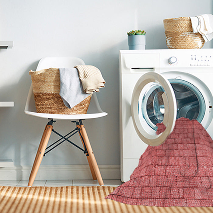 Machine Washable Transitional Ruby Red Rug in a Washing Machine, wshpat2175rd