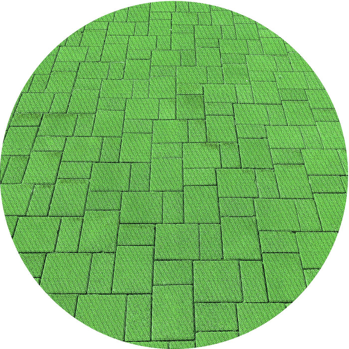 Square Patterned Green Rug, pat2176grn