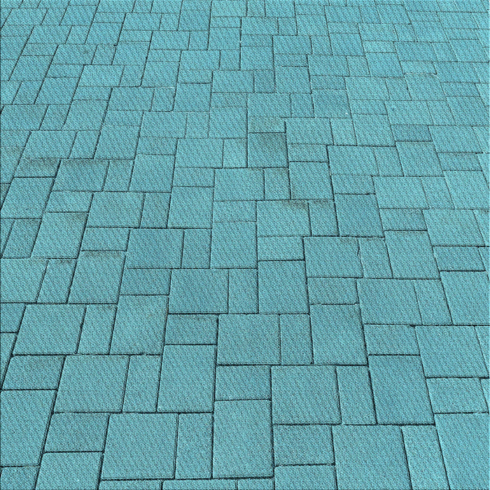 Round Machine Washable Transitional Bright Turquoise Blue Rug, wshpat2176lblu