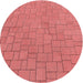 Square Machine Washable Transitional Fire Red Rug in a Living Room, wshpat2176rd