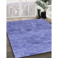 Patterned Sky Blue Rug, pat2177blu