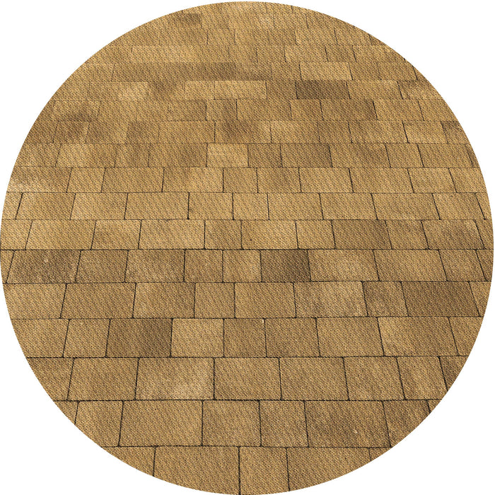 Square Patterned Yellow Rug, pat2177brn