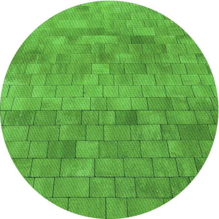 Square Patterned Dark Lime Green Rug, pat2177grn