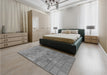 Patterned Gray Rug in a Bedroom, pat2177gry