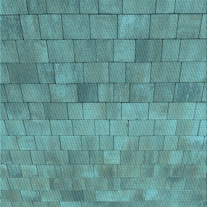 Patterned Medium Turquoise Green Rug, pat2177lblu