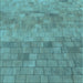 Round Patterned Medium Turquoise Green Rug, pat2177lblu