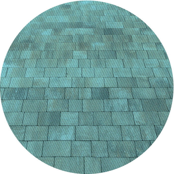 Square Patterned Medium Turquoise Green Rug, pat2177lblu