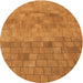 Square Patterned Dark Orange Rug, pat2177org