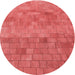 Square Patterned Red Rug, pat2177rd