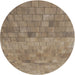 Sideview of Patterned Reddish Brown Novelty Rug, pat2177