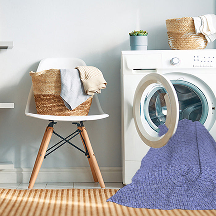 Machine Washable Transitional Denim Blue Rug in a Washing Machine, wshpat2178blu