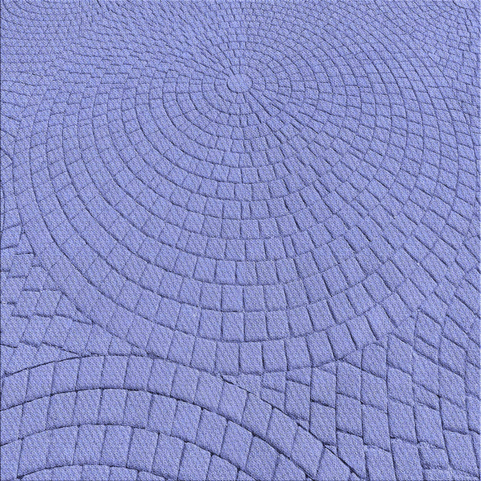 Round Machine Washable Transitional Denim Blue Rug, wshpat2178blu
