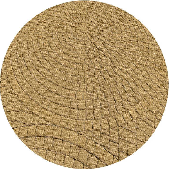 Square Patterned Yellow Rug, pat2178brn