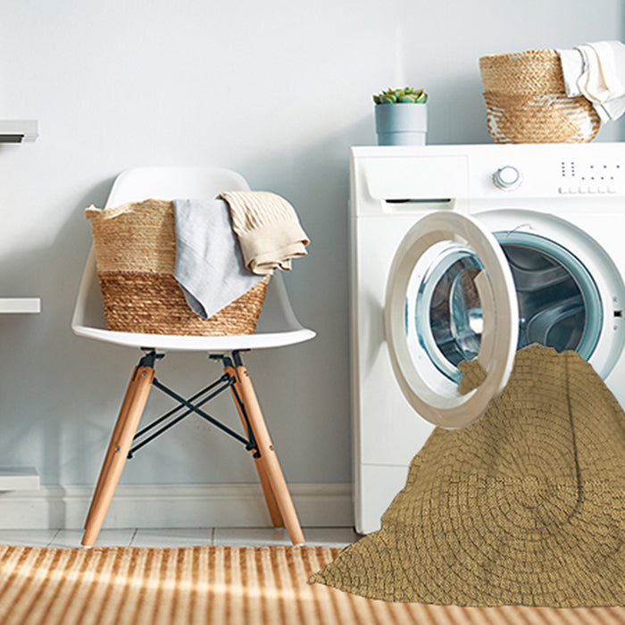 Machine Washable Transitional Yellow Rug in a Washing Machine, wshpat2178brn