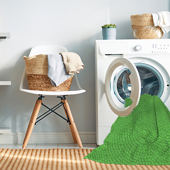 Machine Washable Transitional Neon Green Rug in a Washing Machine, wshpat2178grn