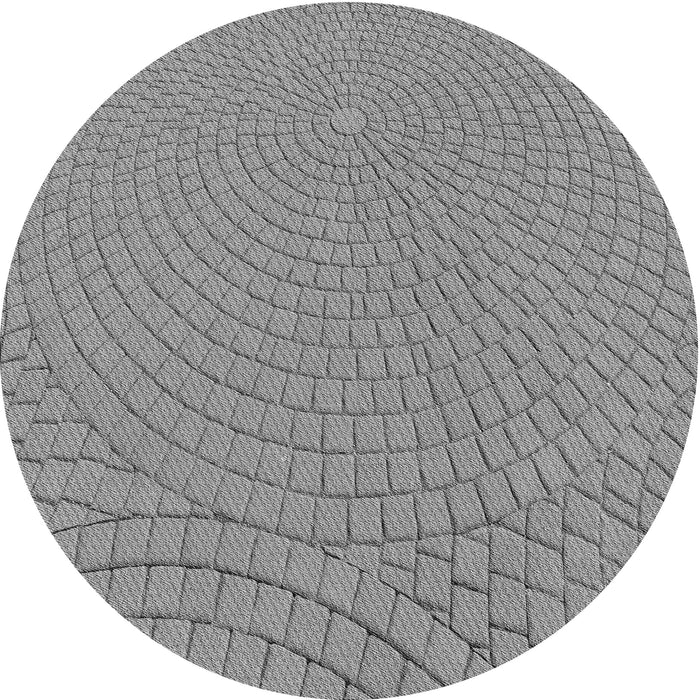 Square Patterned Smokey Gray Rug, pat2178gry