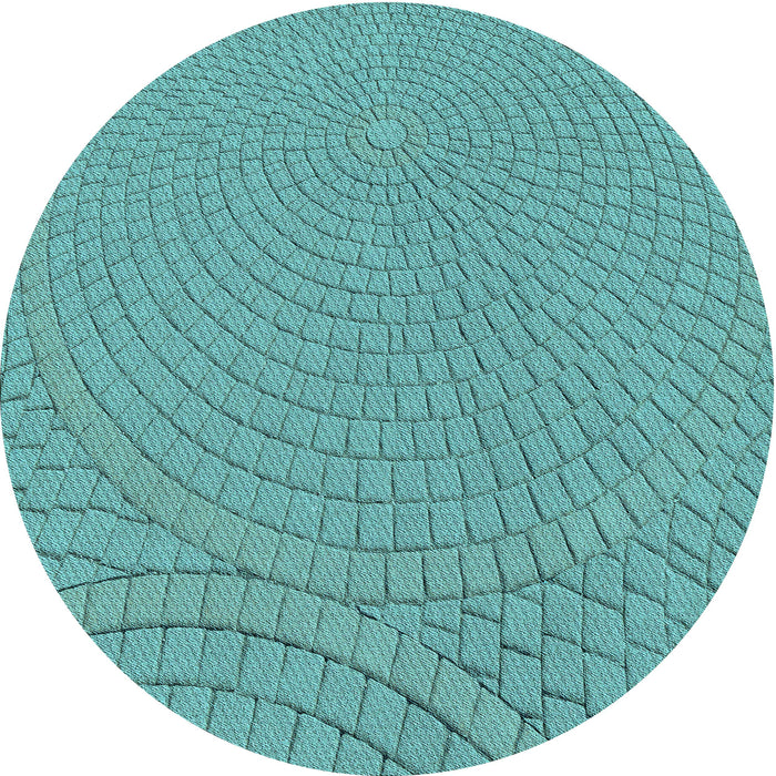 Square Patterned Deep-Sea Green Rug, pat2178lblu