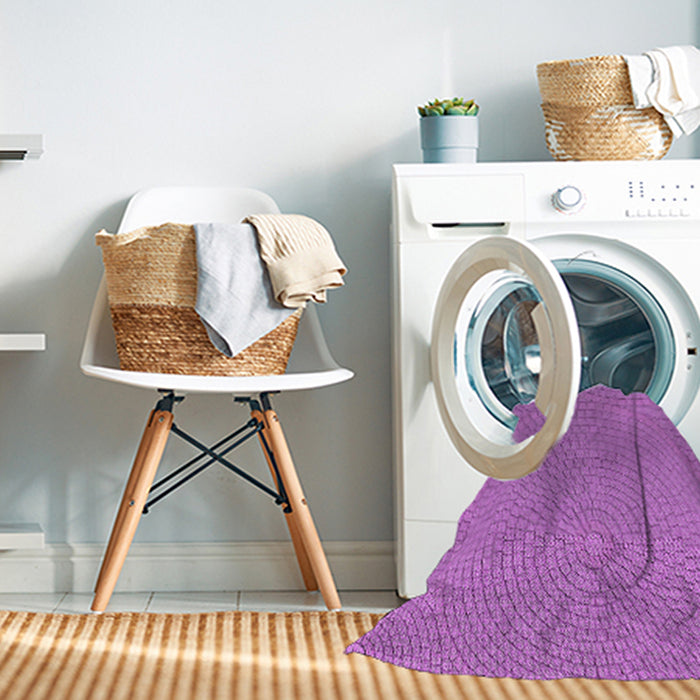 Machine Washable Transitional Violet Purple Rug in a Washing Machine, wshpat2178pur