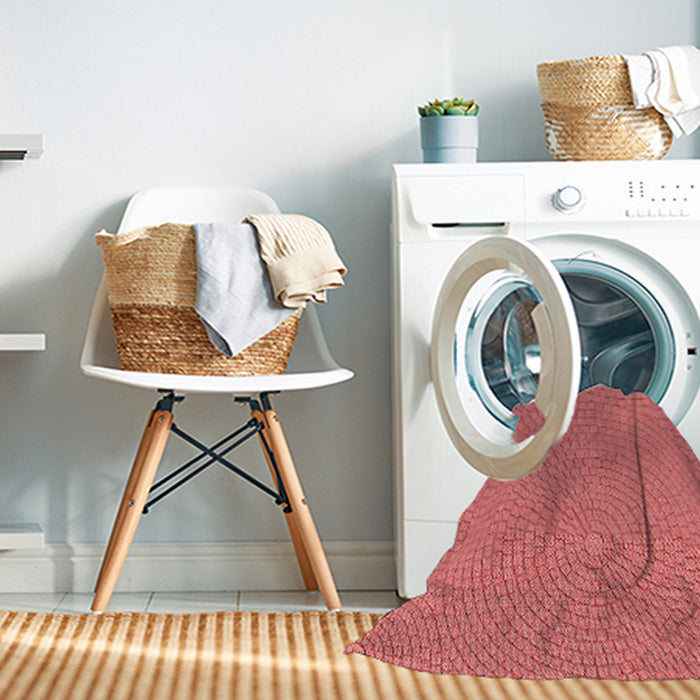Machine Washable Transitional Fire Red Rug in a Washing Machine, wshpat2178rd