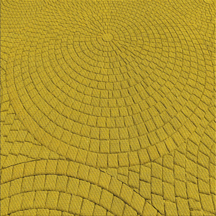 Round Patterned Dark Golden Brown Rug, pat2178yw