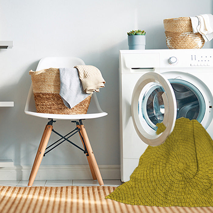 Machine Washable Transitional Dark Golden Brown Rug in a Washing Machine, wshpat2178yw