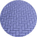 Square Patterned Denim Blue Rug, pat2179blu