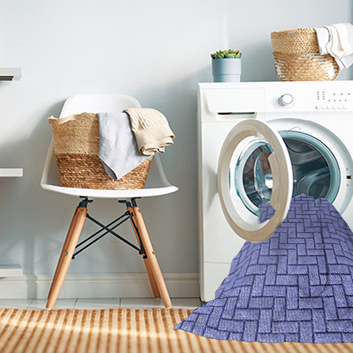 Machine Washable Transitional Denim Blue Rug in a Washing Machine, wshpat2179blu