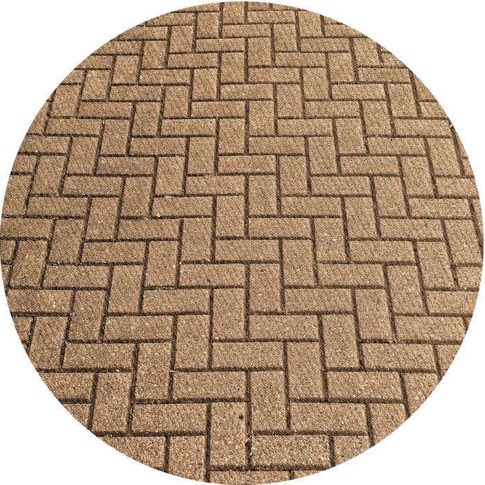 Square Patterned Saddle Brown Rug, pat2179brn