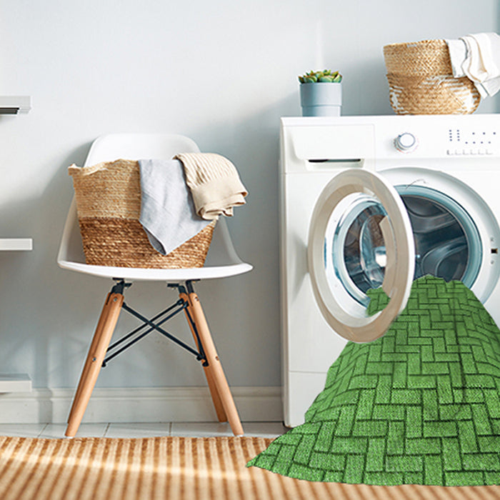 Machine Washable Transitional Green Rug in a Washing Machine, wshpat2179grn