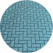 Square Patterned Diamond Blue Rug, pat2179lblu