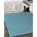 Patterned Diamond Blue Rug in Family Room, pat2179lblu