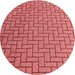 Square Patterned Red Rug, pat2179rd