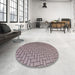 Round Patterned Rose Pink Novelty Rug in a Office, pat2179