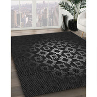 Patterned Black Novelty Rug, pat217